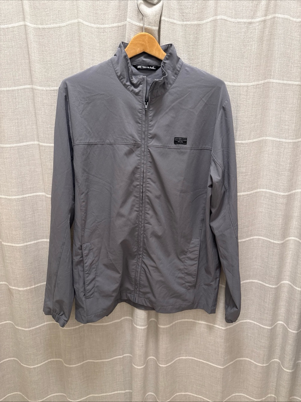Travis Mathew Men's Slate Gray Full-Zip Windbreaker